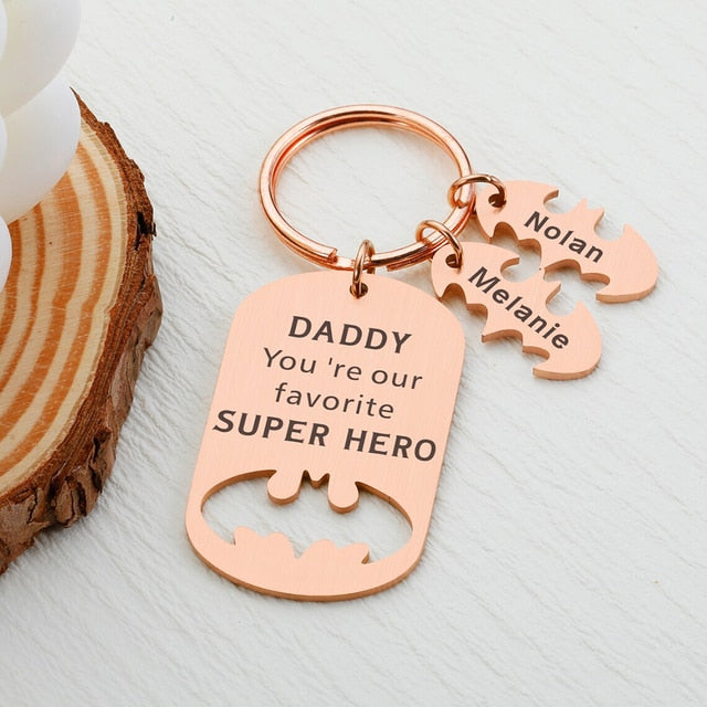 Personalized Batman Shaped Keyring