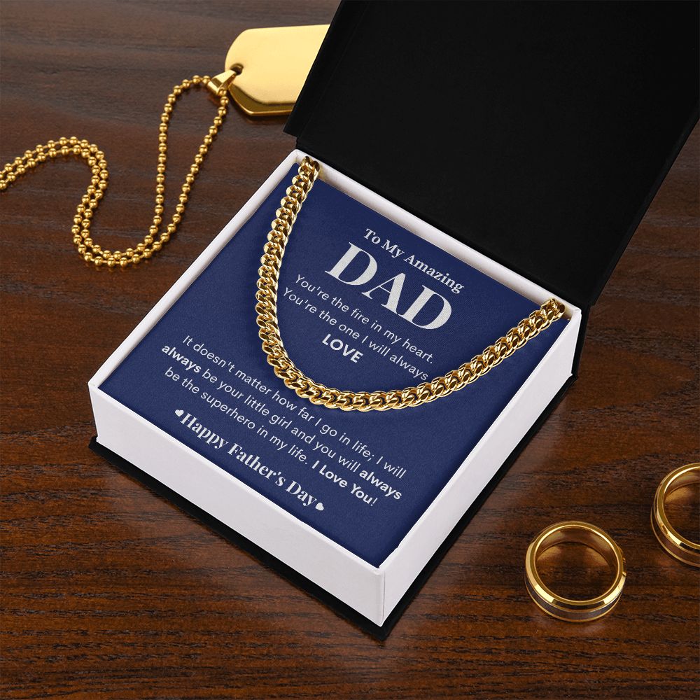 To My Amazing Dad| I'll Always Be Your Little Girl| Cuban Link Chain