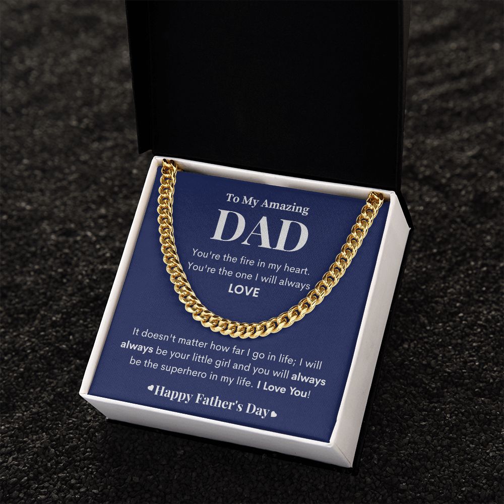 To My Amazing Dad| I'll Always Be Your Little Girl| Cuban Link Chain