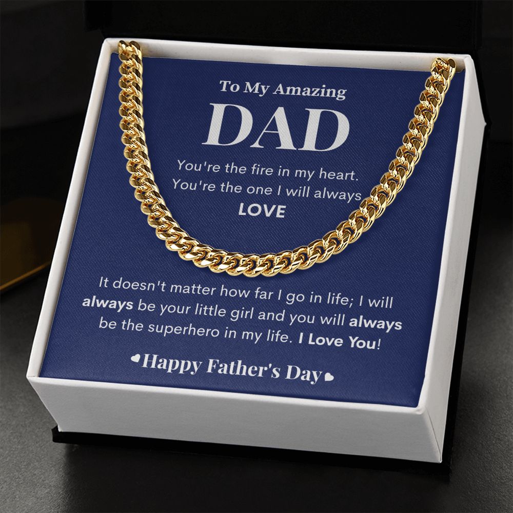 To My Amazing Dad| I'll Always Be Your Little Girl| Cuban Link Chain