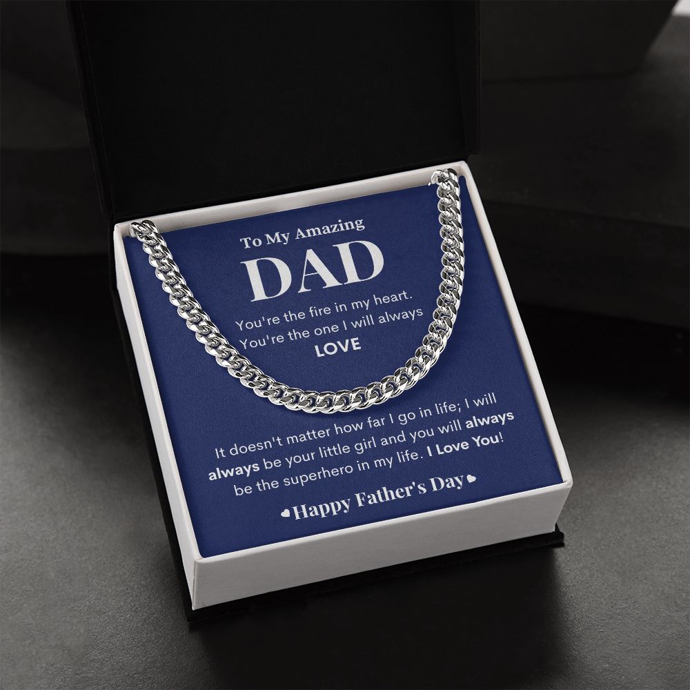 To My Amazing Dad| I'll Always Be Your Little Girl| Cuban Link Chain
