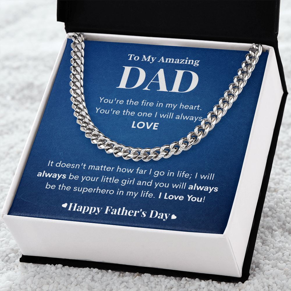 To My Amazing Dad | You're My Superhero| Cuban Link Chain