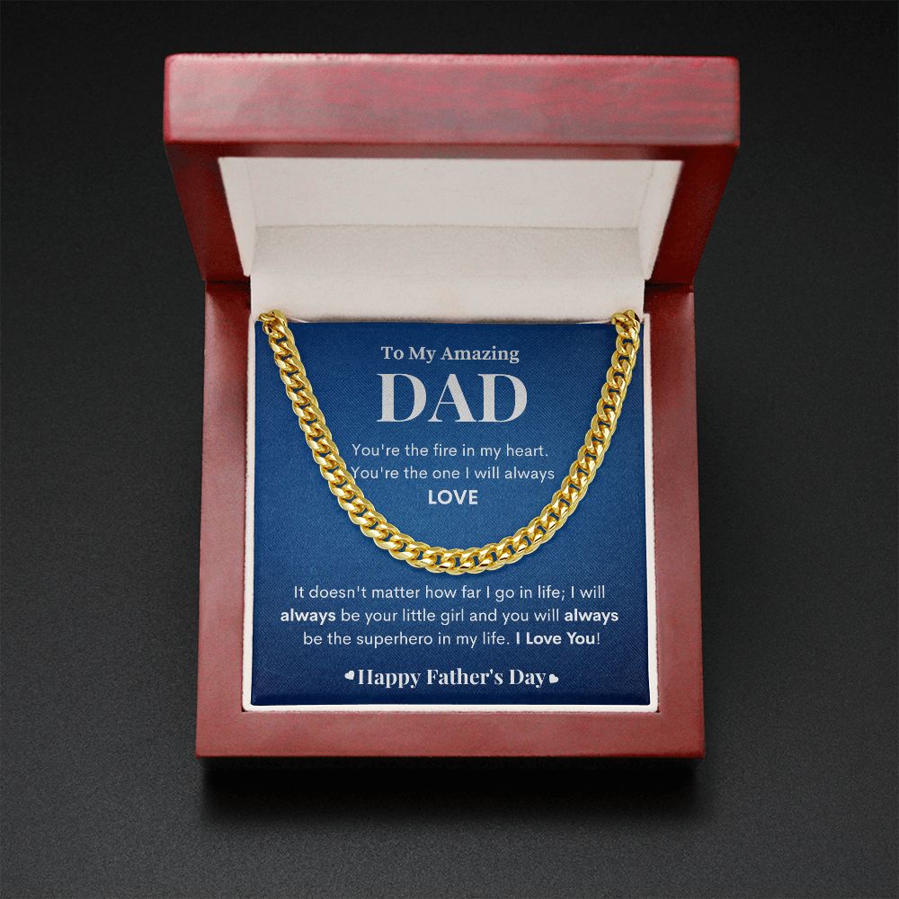 To My Amazing Dad | You're My Superhero| Cuban Link Chain