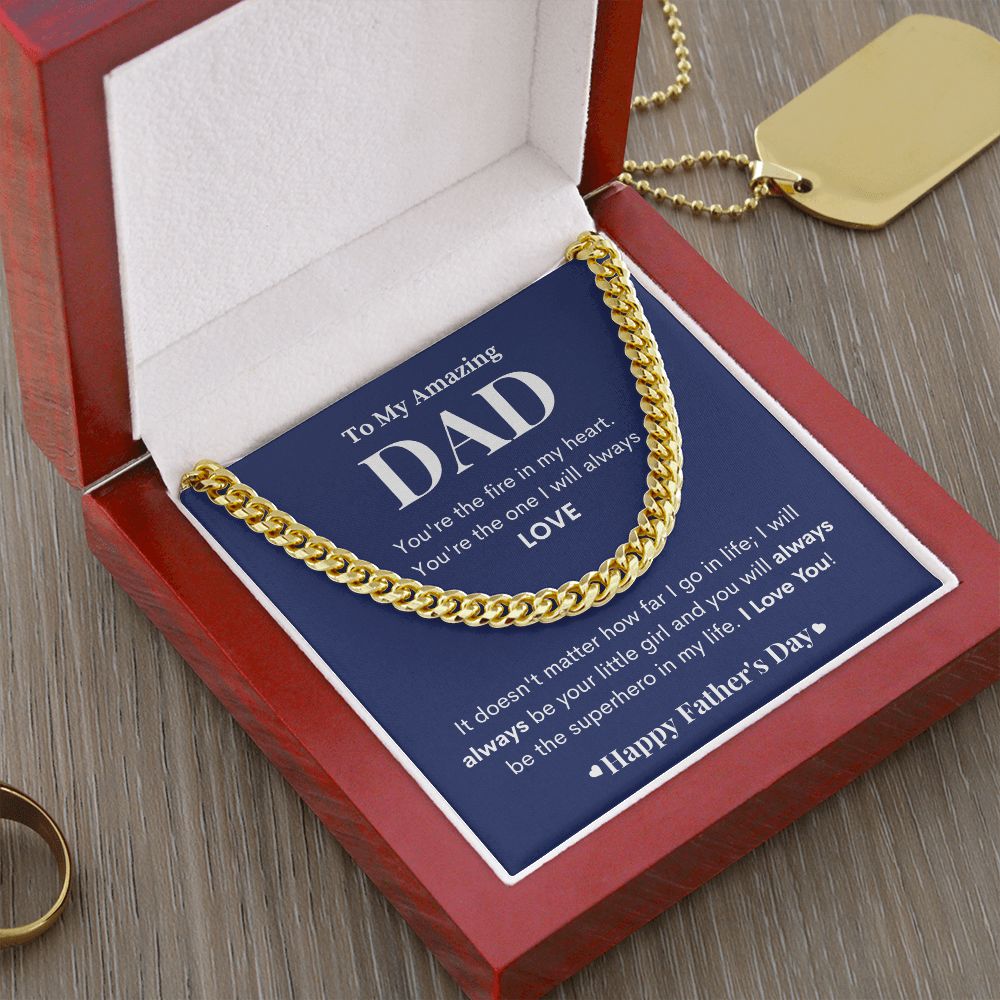 To My Amazing Dad| I'll Always Be Your Little Girl| Cuban Link Chain