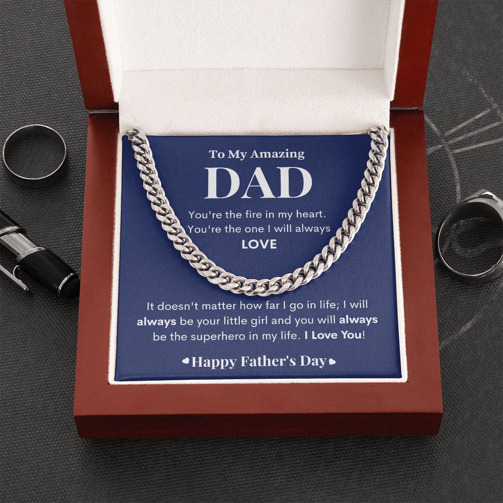 To My Amazing Dad| I'll Always Be Your Little Girl| Cuban Link Chain