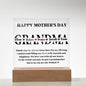 To My Grandma | You Are the World | Square Acrylic Plaque