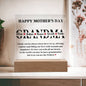 To My Grandma | You Are the World | Square Acrylic Plaque