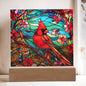 Cardinal Stained Glass Acrylic-Plaque