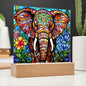 Elephant- Stained Glass Acrylic Plaque