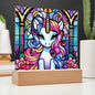Fantasy Unicorn Stained Glass Acrylic Plaque