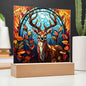 Deer Stained Glass Acrylic Plaque