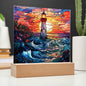 Lighthouse Stained Glass Acrylic Plaque