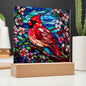 Stained Glass Acrylic Plaque Cardinal -Night Light