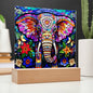 Elephant Stained Glass Acrylic Plaque