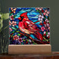 Stained Glass Acrylic Plaque Cardinal -Night Light