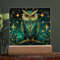 Mystic Owl Stained Glass Acrylic Plaque