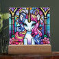 Fantasy Unicorn Stained Glass Acrylic Plaque