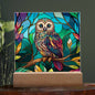 Mystic Owl Stained Glass Acrylic Plaque