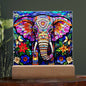 Elephant Stained Glass Acrylic Plaque