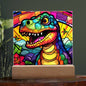 Dinosaur Stained Glass Acrylic Plaque