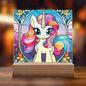 Colorful Unicorn Stained Glass Acrylic PLaque
