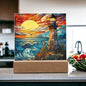 Lighthouse Sunset Stained Glass Acrylic Plaque