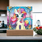 Colorful Unicorn Stained Glass Acrylic PLaque