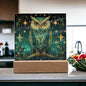 Mystic Owl Stained Glass Acrylic Plaque