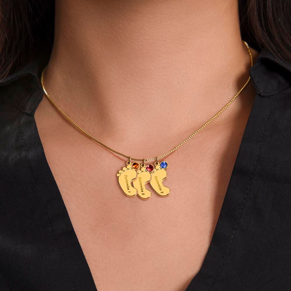 Dear Mommy | You are Awesome| Baby Feet Necklace