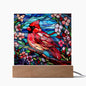 Stained Glass Acrylic Plaque Cardinal -Night Light
