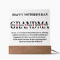 To My Grandma | You Are the World | Square Acrylic Plaque