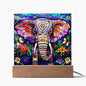 Elephant Stained Glass Acrylic Plaque