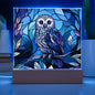 Mystic Owl Stained Glass Acrylic Plaque