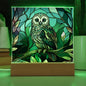 Mystic Owl Stained Glass Acrylic Plaque