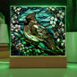 Stained Glass Acrylic Plaque Cardinal -Night Light