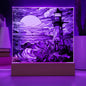 Lighthouse Sunset Stained Glass Acrylic Plaque