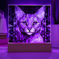 Cat Stained Glass Acrylic Plaque- Night Light