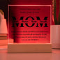 To My Mom| You Are The World| Square Acrylic Plaque!