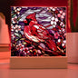 Stained Glass Acrylic Plaque Cardinal -Night Light