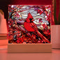 Cardinal Stained Glass Acrylic-Plaque