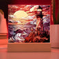 Lighthouse Sunset Stained Glass Acrylic Plaque