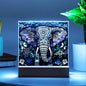 Elephant Stained Glass Acrylic Plaque