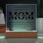 To My Mom| You Are The World| Square Acrylic Plaque!