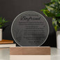 Personalized Valentine's Couple Night Lamp- Circle Acrylic