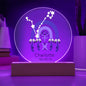 Personalized  Pisces Astrology Night Light | Acrylic Lamp--