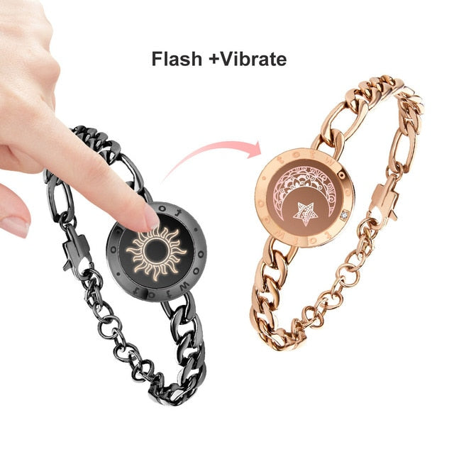 Long Distance Touch Light Up & Vibrate Bracelets - Long Distance Relationship Gifts