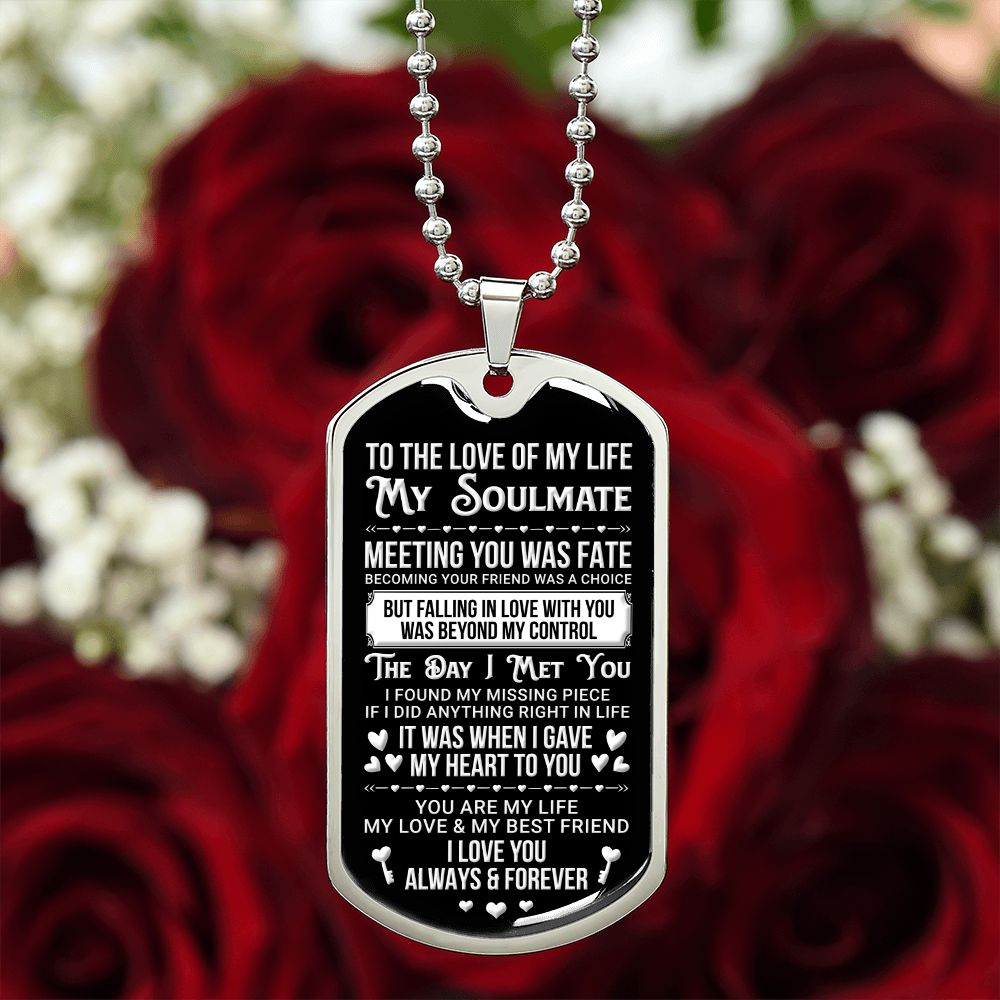 To my Soulmate | The Day I Meet You | Dog Tag