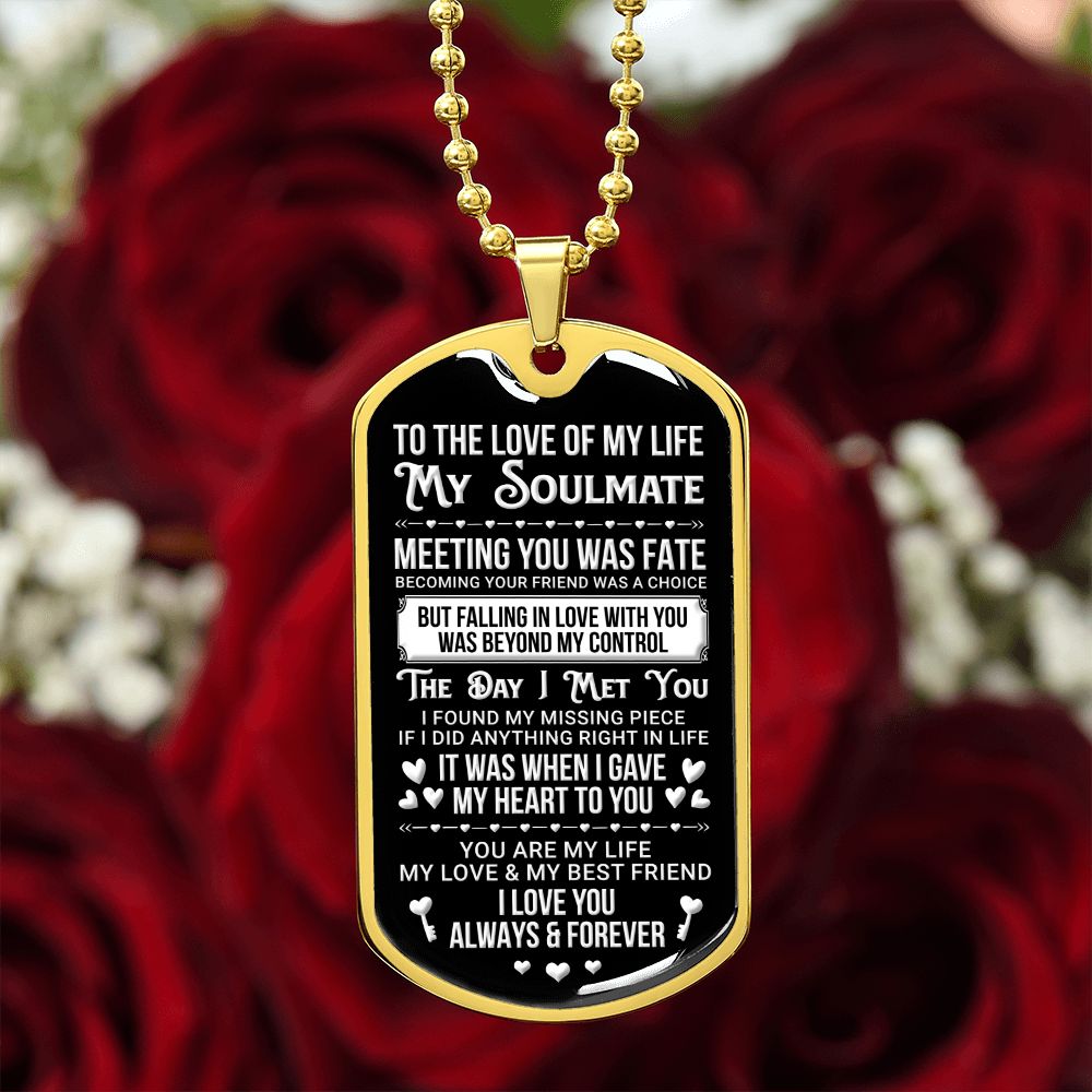 To my Soulmate | The Day I Meet You | Dog Tag