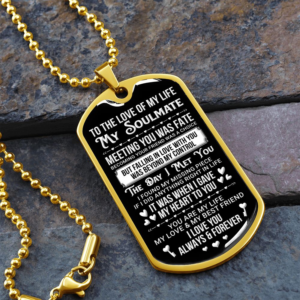 To my Soulmate | The Day I Meet You | Dog Tag