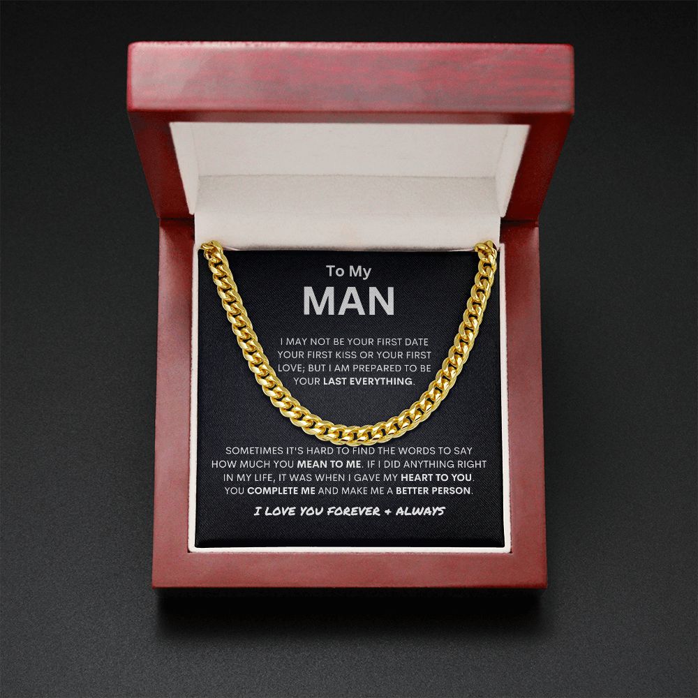 To My Man | You Make Me a Better Person | Cuban Link Necklace